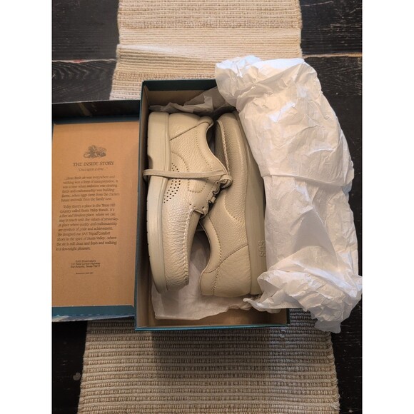 SAS 'Bout Time Leather Walking Shoes Moc Toe Bone 1520-002 USA Mens Sz 11M NWB - Picture 5 of 15